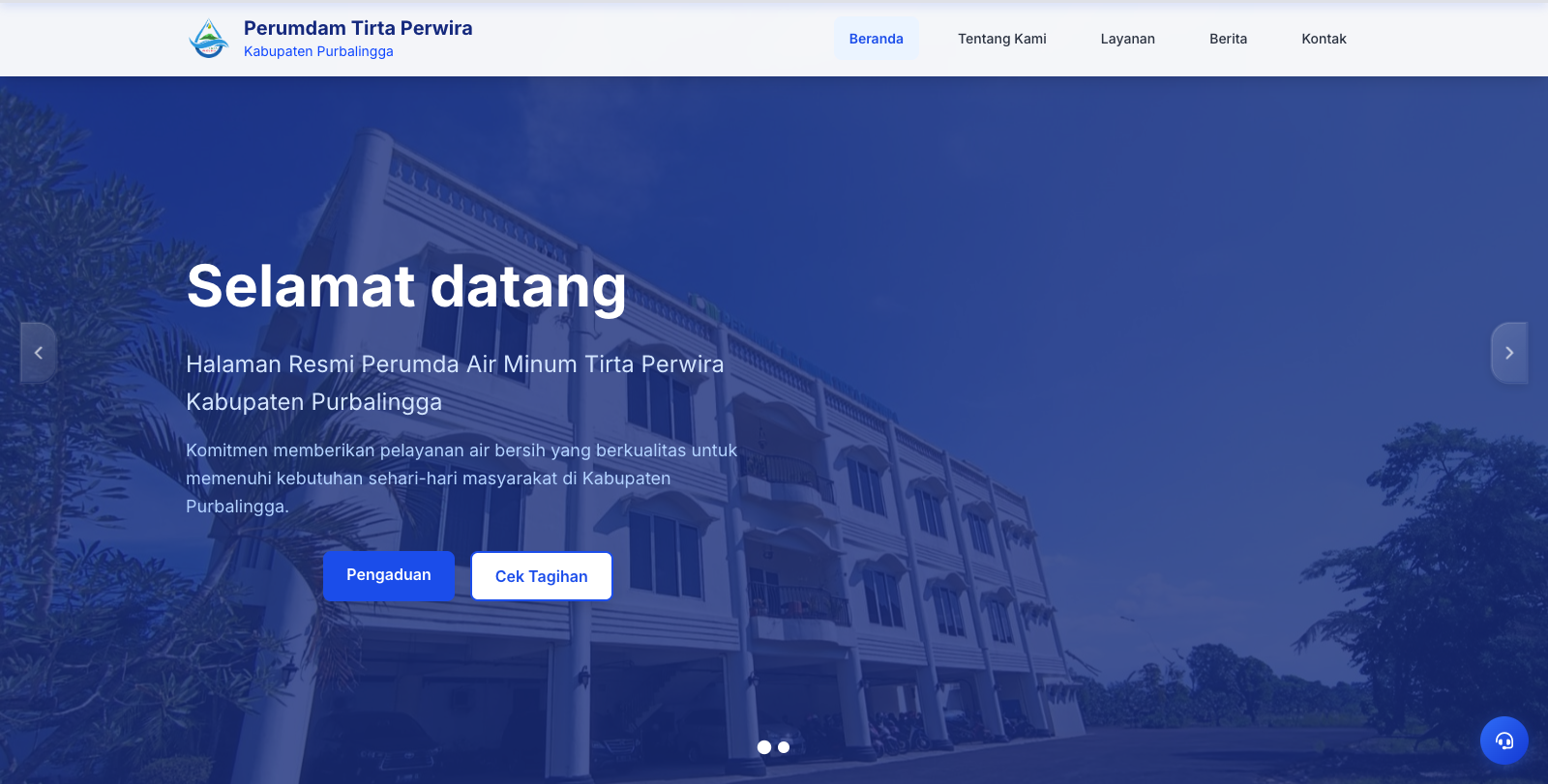 Web Profile Perumda Tirta Perwira